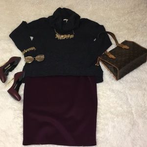 Grey and black cowl neck sweater